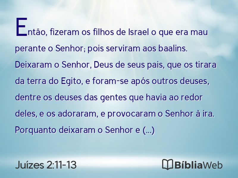 Juízes 2:11-13 em imagem para compartilhar