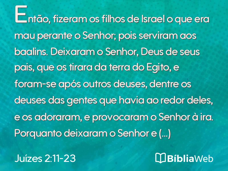 Juízes 2:11-23 em imagem para compartilhar