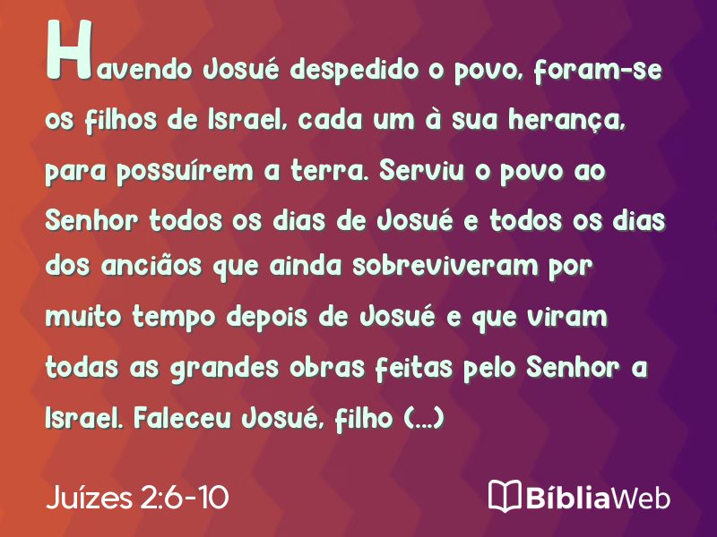 Juízes 2:6-10 em imagem para compartilhar