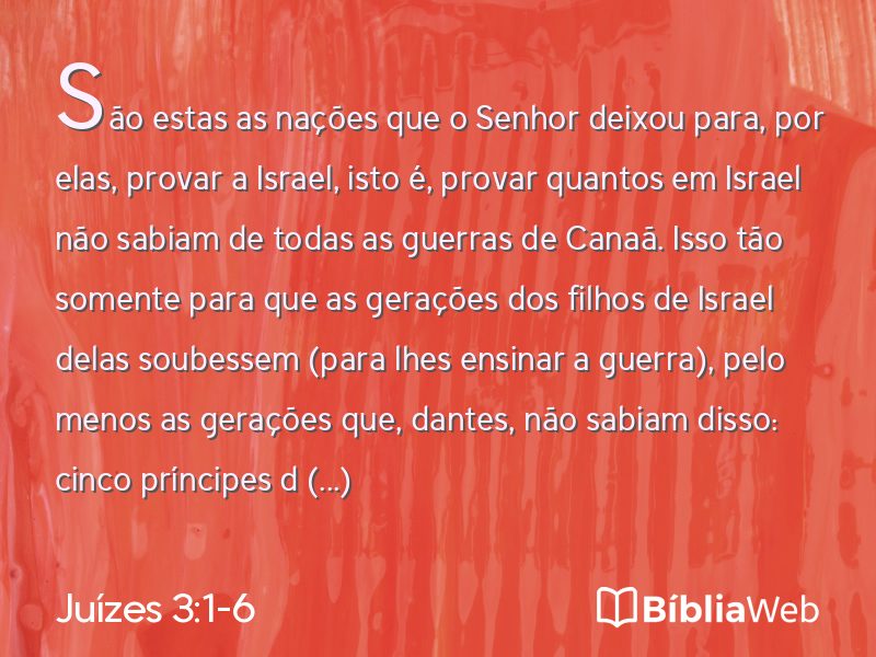 Juízes 3:1-6 em imagem para compartilhar