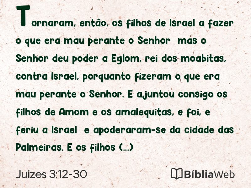 Juízes 3:12-30 em imagem para compartilhar