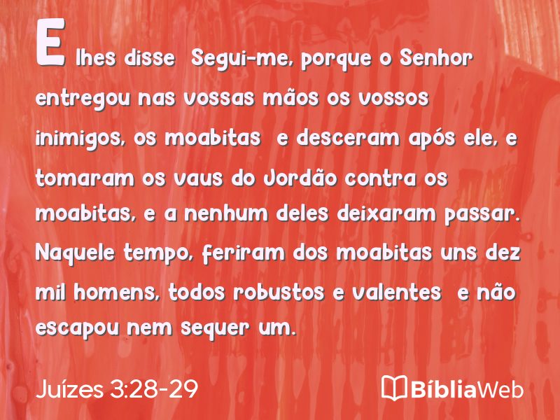 Juízes 3:28-29 em imagem para compartilhar