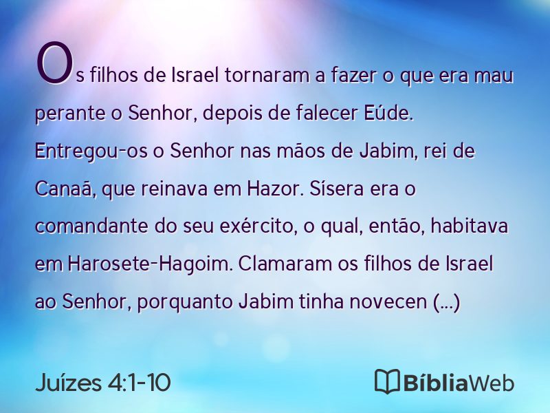 Juízes 4:1-10 em imagem para compartilhar
