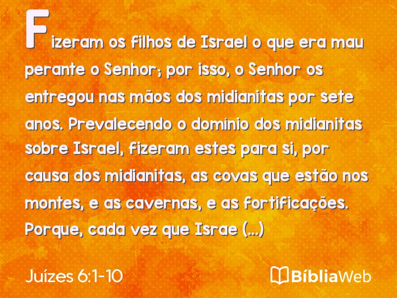 Juízes 6:1-10 em imagem para compartilhar