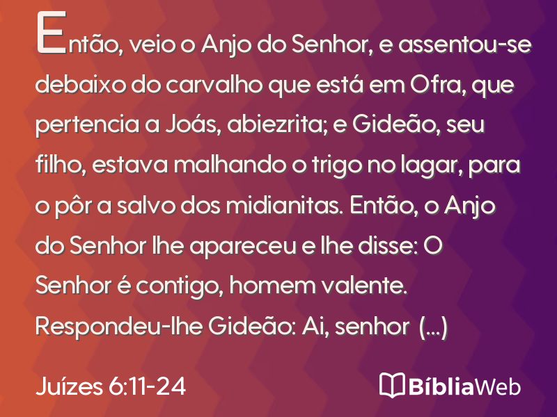 Juízes 6:11-24 em imagem para compartilhar