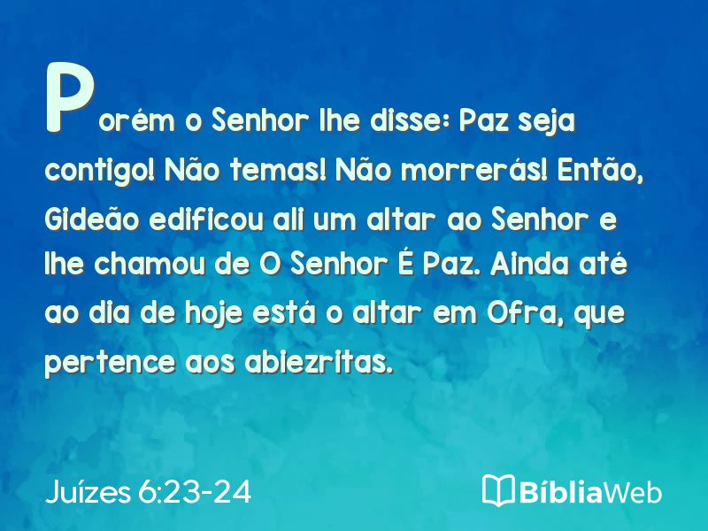 Juízes 6:23-24 em imagem para compartilhar