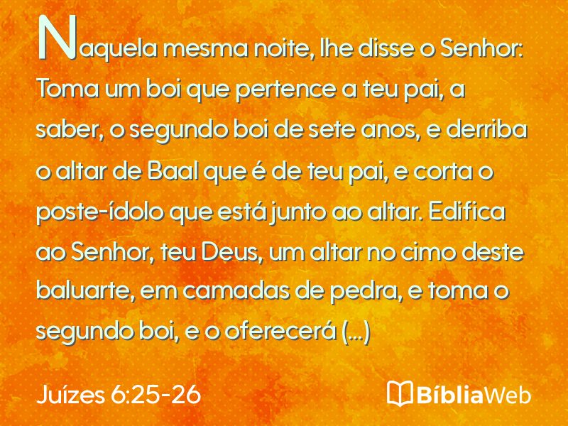 Juízes 6:25-26 em imagem para compartilhar