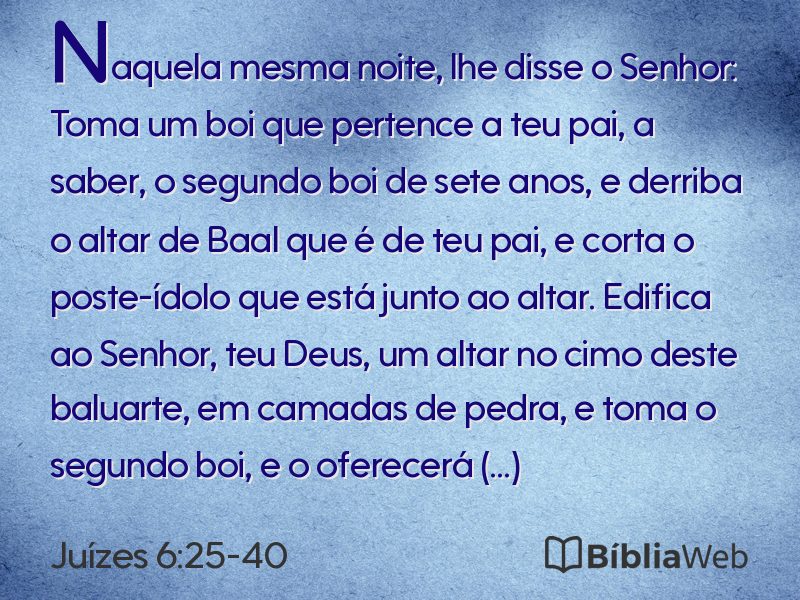 Juízes 6:25-40 em imagem para compartilhar