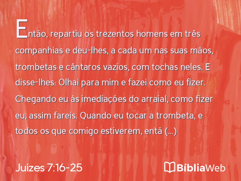 Juízes 7:16-25 em imagem para compartilhar