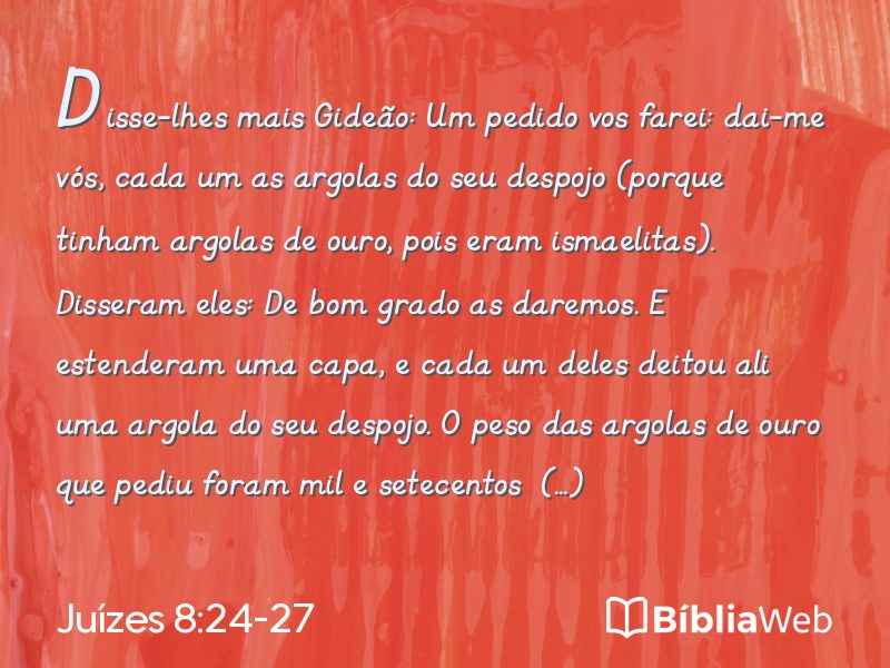 Juízes 8:24-27 em imagem para compartilhar