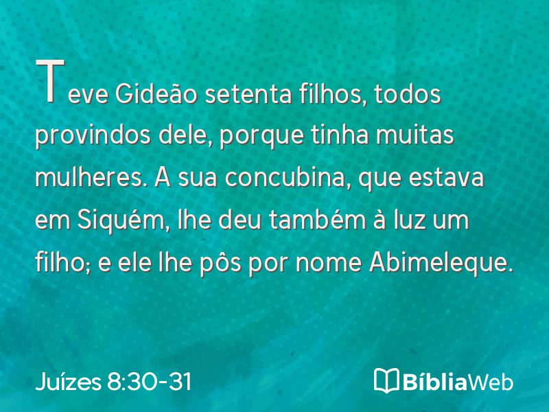 Juízes 8:30-31 em imagem para compartilhar