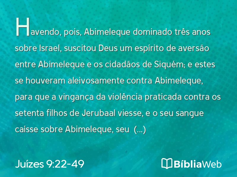 Juízes 9:22-49 em imagem para compartilhar
