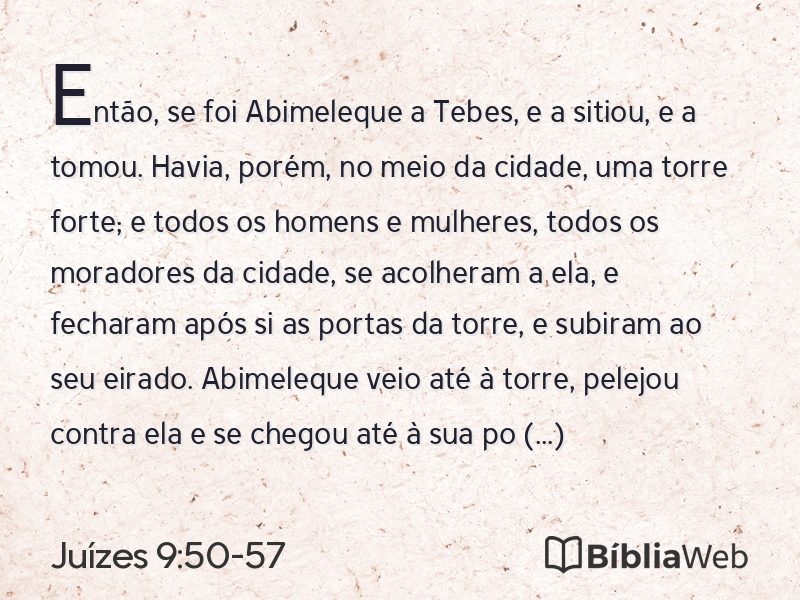 Juízes 9:50-57 em imagem para compartilhar