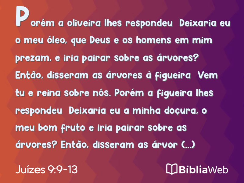 Juízes 9:9-13 em imagem para compartilhar