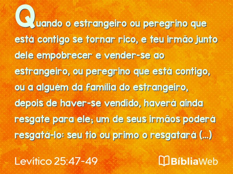 Levítico 25:47-49 em imagem para compartilhar