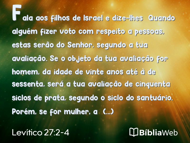 Levítico 27:2-4 em imagem para compartilhar