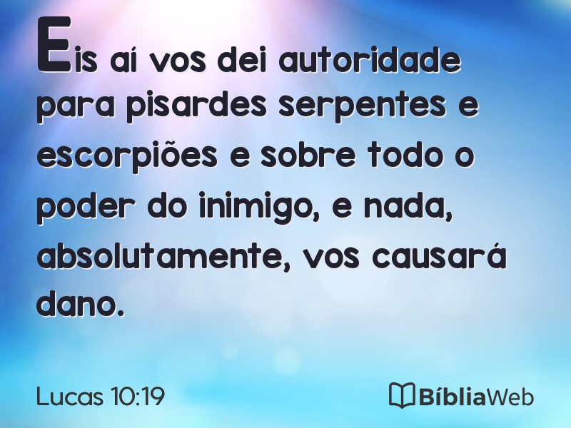 Lucas 10:19 em imagem para compartilhar