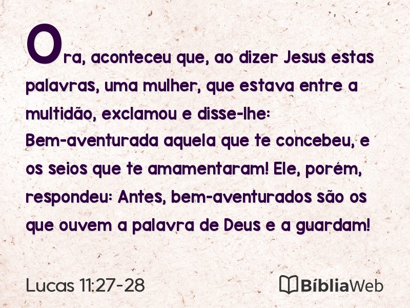 Lucas 11:27-28 em imagem para compartilhar
