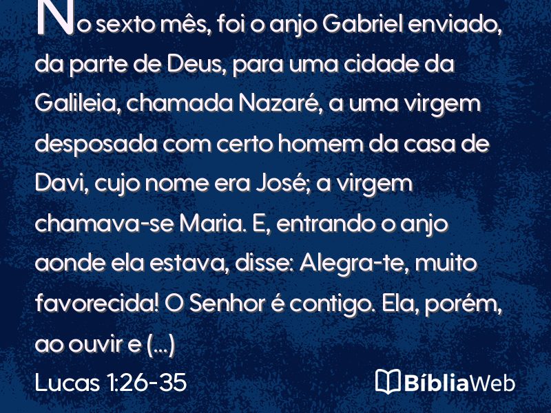 Lucas 1:26-35 em imagem para compartilhar
