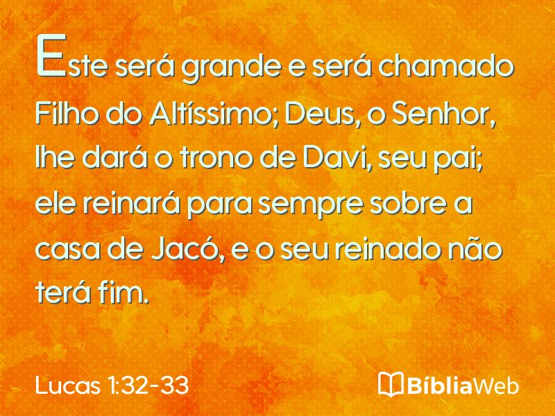 Lucas 1:32-33 em imagem para compartilhar