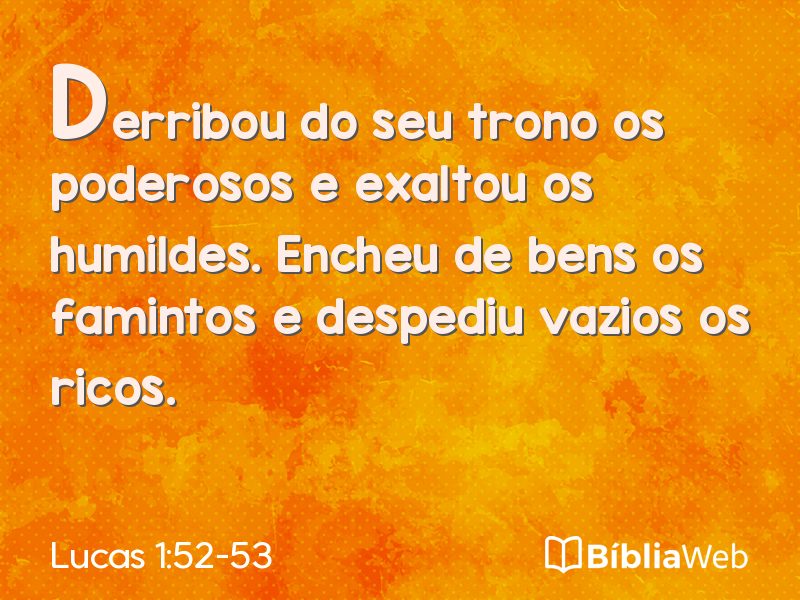 Lucas 1:52-53 em imagem para compartilhar