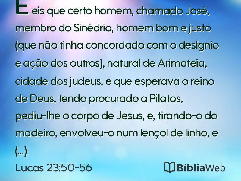 Lucas 23:50-56 em imagem para compartilhar