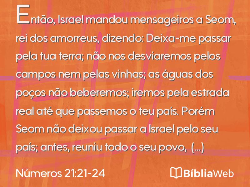 Números 21:21-24 em imagem para compartilhar