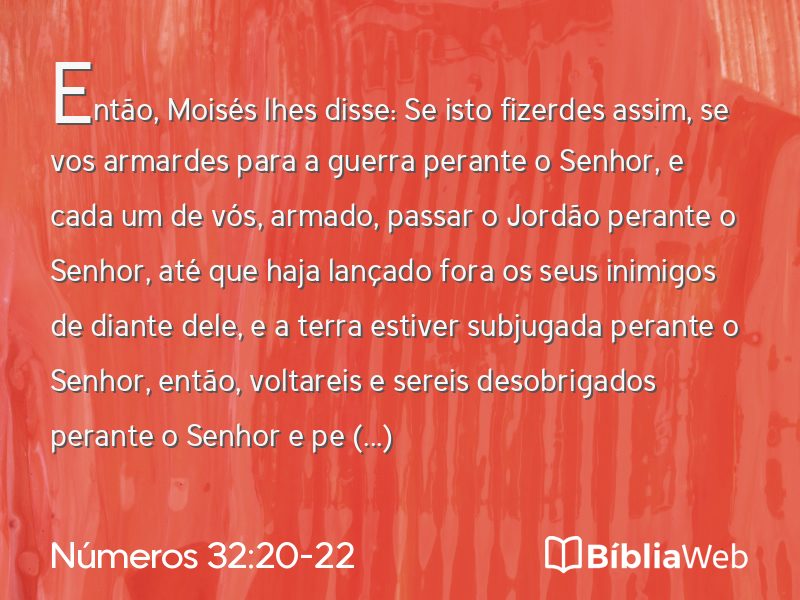 Números 32:20-22 em imagem para compartilhar