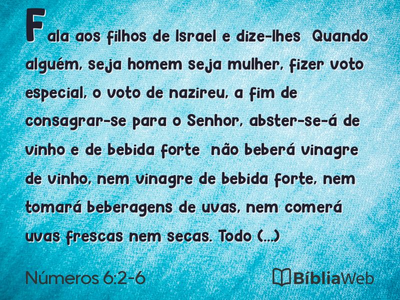 Números 6:2-6 em imagem para compartilhar
