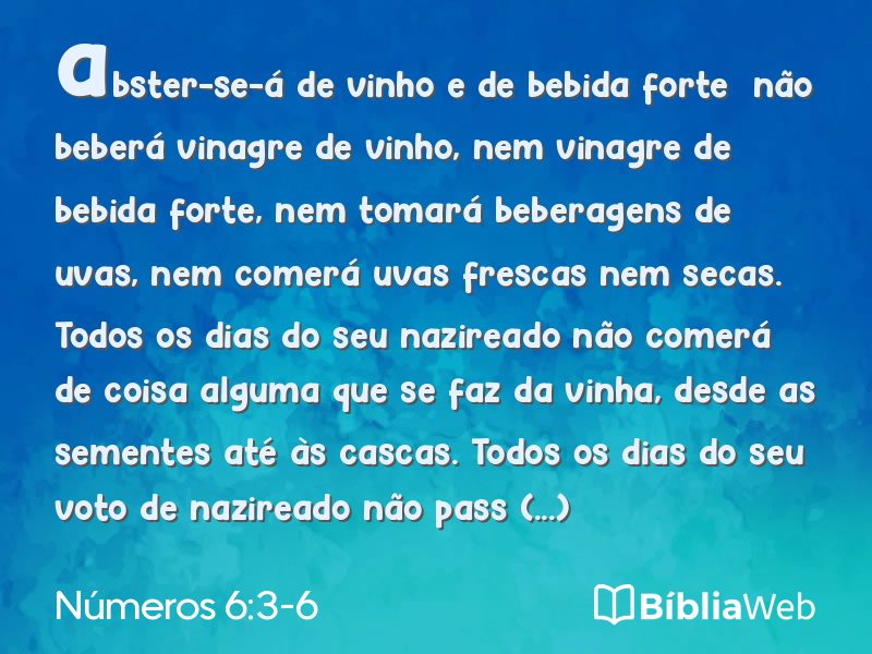 Números 6:3-6 em imagem para compartilhar