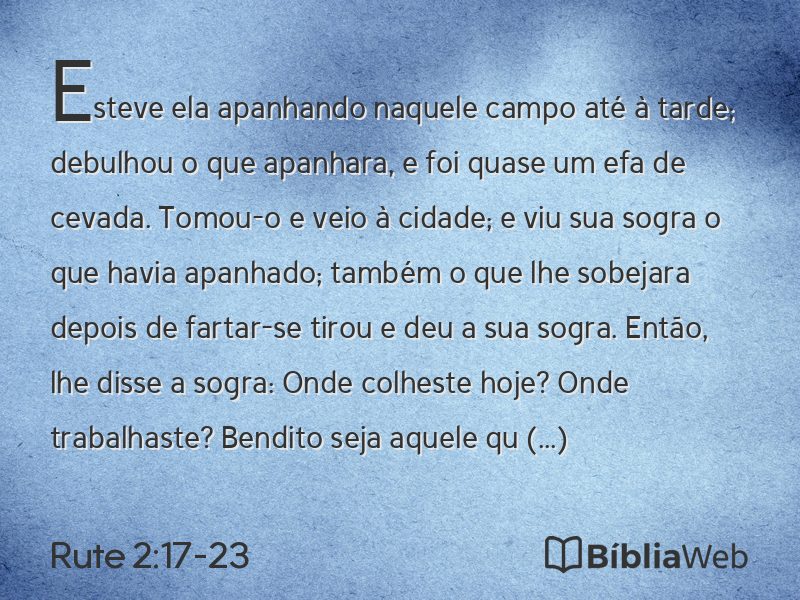 Rute 2:17-23 em imagem para compartilhar