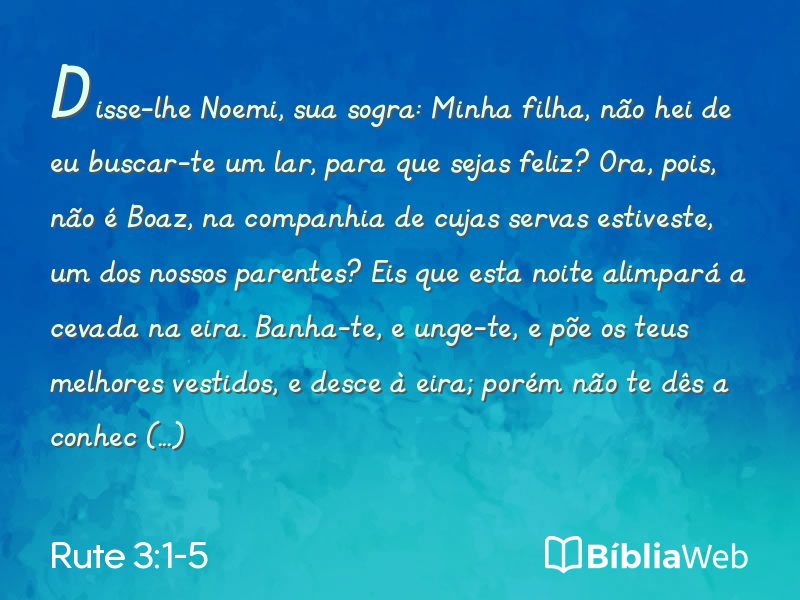 Rute 3:1-5 em imagem para compartilhar