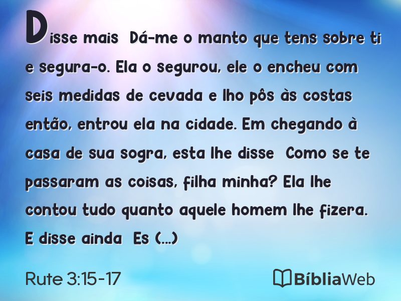 Rute 3:15-17 em imagem para compartilhar