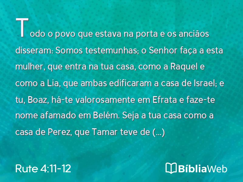 Rute 4:11-12 em imagem para compartilhar
