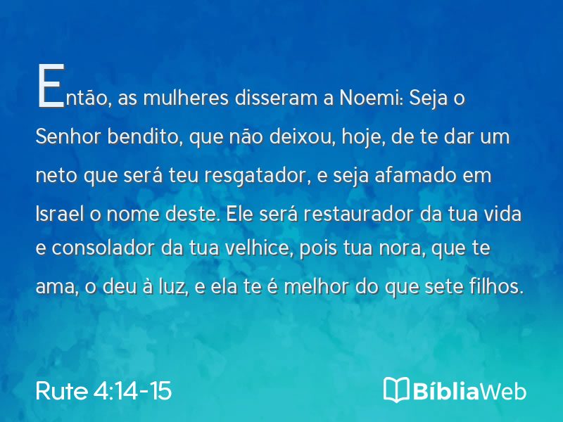 Rute 4:14-15 em imagem para compartilhar