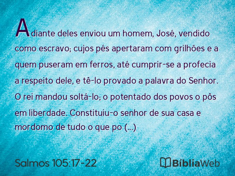 Salmos 105:17-22 em imagem para compartilhar