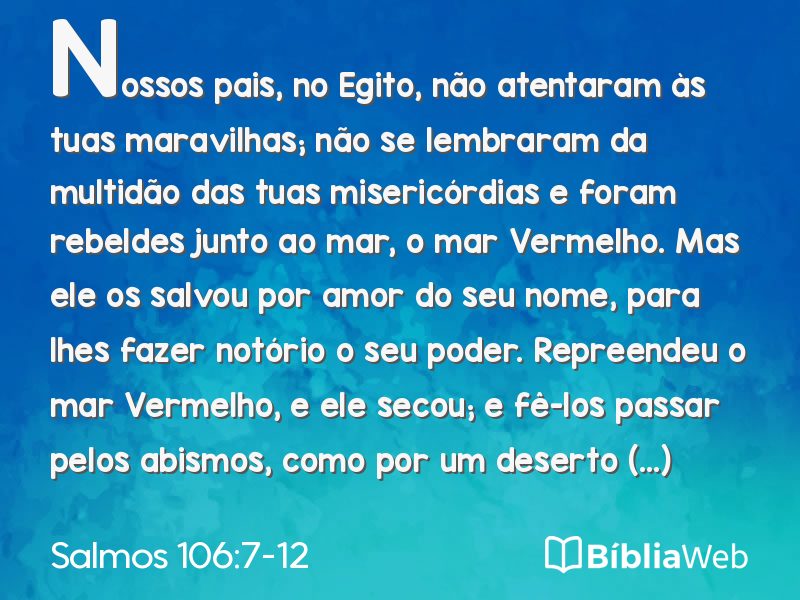 Salmos 106:7-12 em imagem para compartilhar