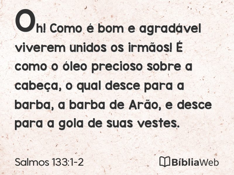 Salmos 133:1-2 em imagem para compartilhar