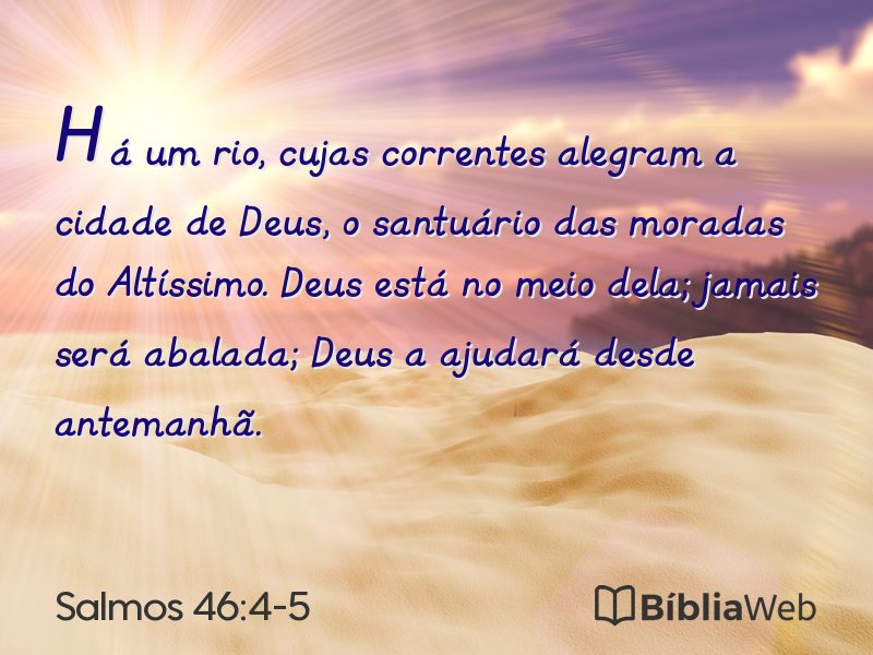 Salmos 46:4-5 em imagem para compartilhar