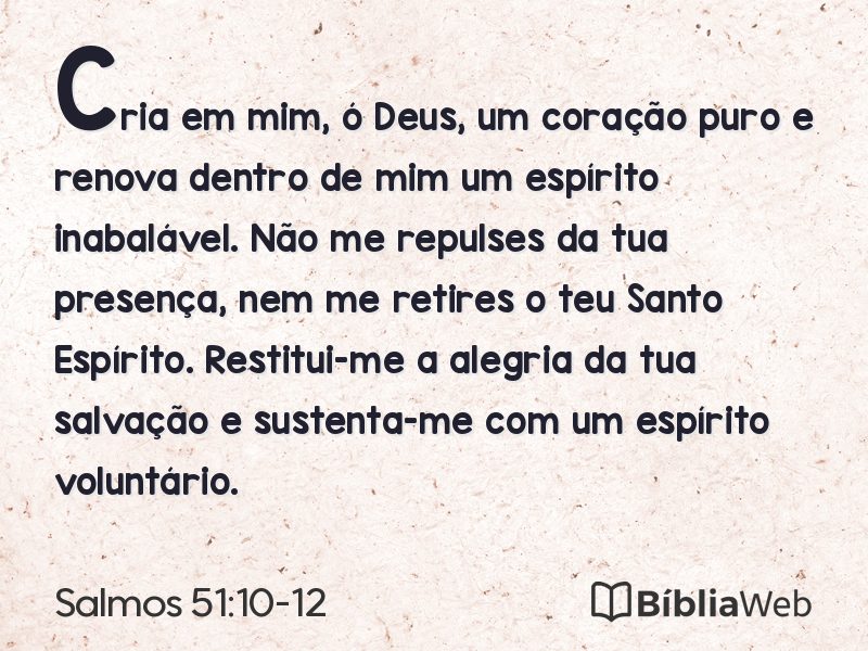 Salmos 51:10-12 em imagem para compartilhar