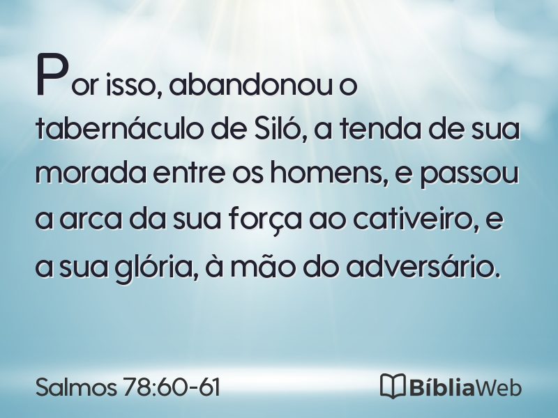 Salmos 78:60-61 em imagem para compartilhar