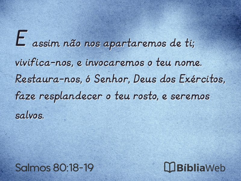 Salmos 80:18-19 em imagem para compartilhar