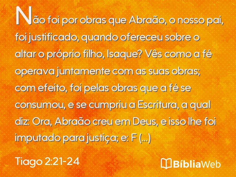 Tiago 2:21-24 em imagem para compartilhar