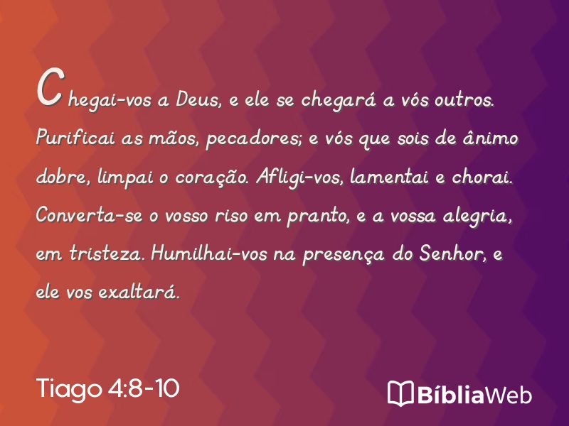 Tiago 4:8-10 em imagem para compartilhar