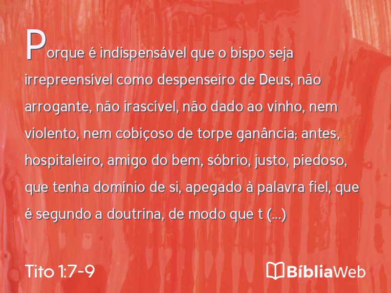 Tito 1:7-9 em imagem para compartilhar