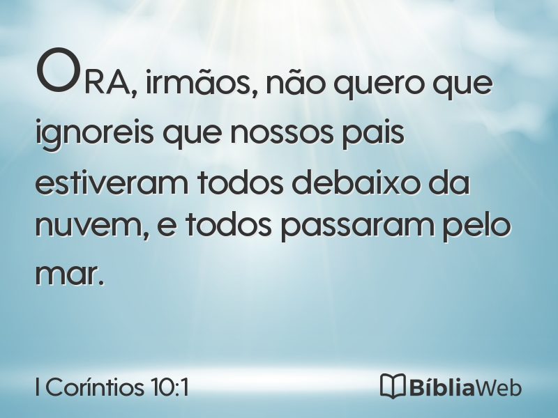 I Coríntios 10:1 em imagem para compartilhar