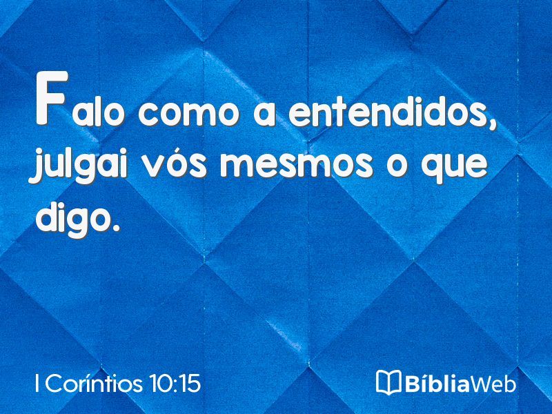 I Coríntios 10:15 em imagem para compartilhar