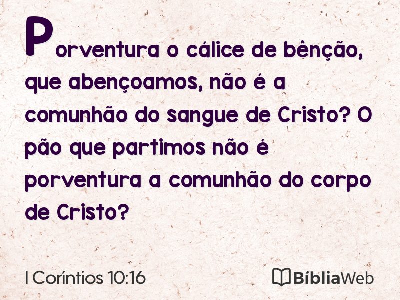 I Coríntios 10:16 em imagem para compartilhar