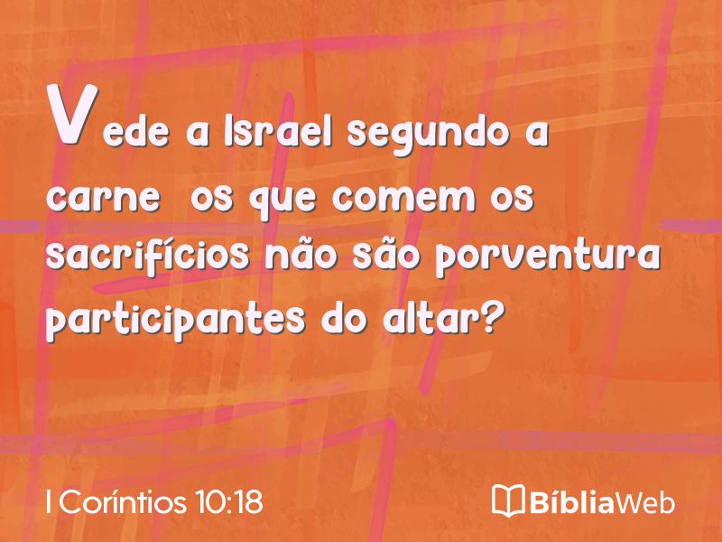 I Coríntios 10:18 em imagem para compartilhar