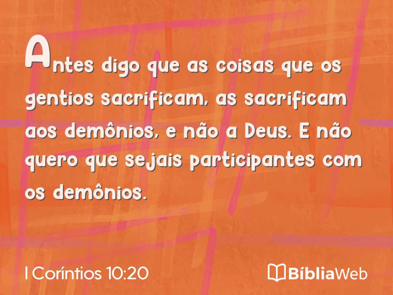 I Coríntios 10:20 em imagem para compartilhar